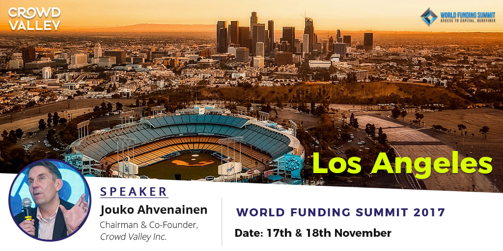 Crowd Valley Chairman Jouko Ahvenainen at World Funding Summit in Los Angeles