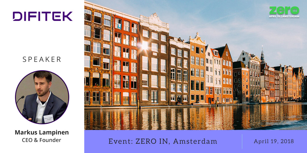 Difitek CEO Markus Lampinen at Zero-in Conference in Amsterdam